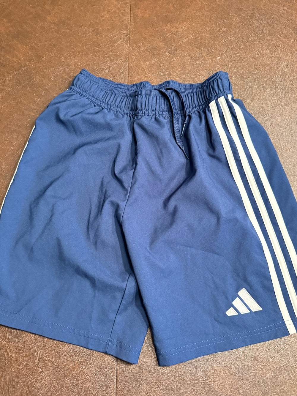 adidas Navy Blue Shorts with White Three-Stripe Accent